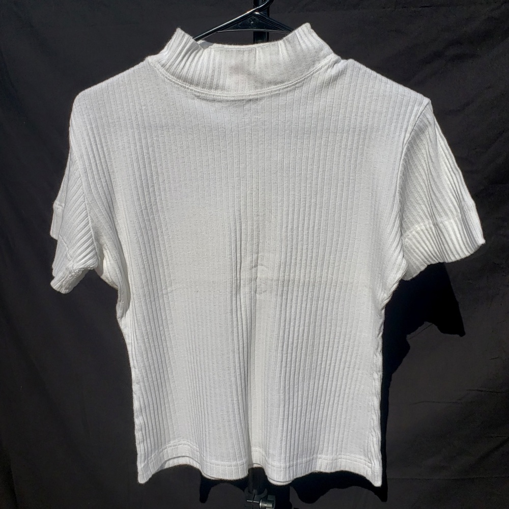 Monroe Style White Ribbed Knit Sweater - M/L